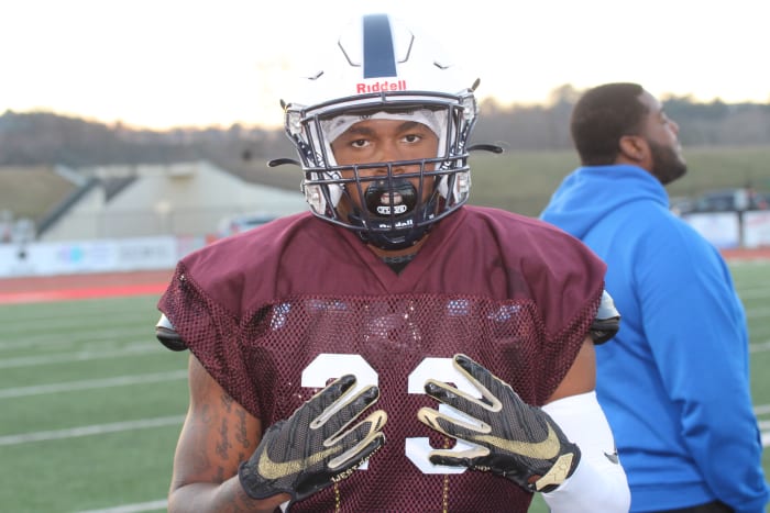 Milleon Mckinzie, 2024 ILB - Mckinzie was one of the most athletic, physical linebackers in the entire event. Currently stands 6-2 and 200 lbs. but could get up to 215 lbs. by college.